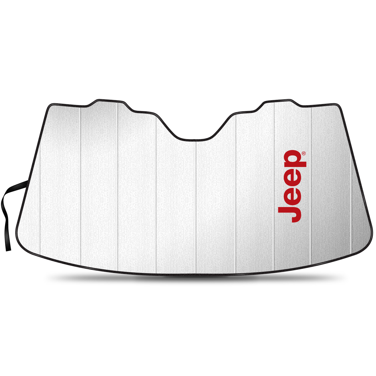 Jeep Logo in Red 55-1/2″x 27″ Stand Up Universal Fit Auto Windshield Sun Shade
