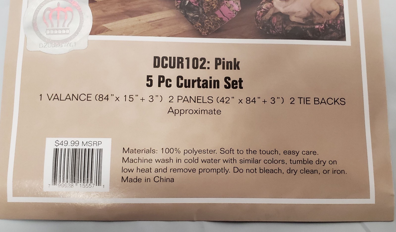 5 pc Printed Window Curtains Panels Set (42″ x 84″), TREES IN THE WOODS, pink