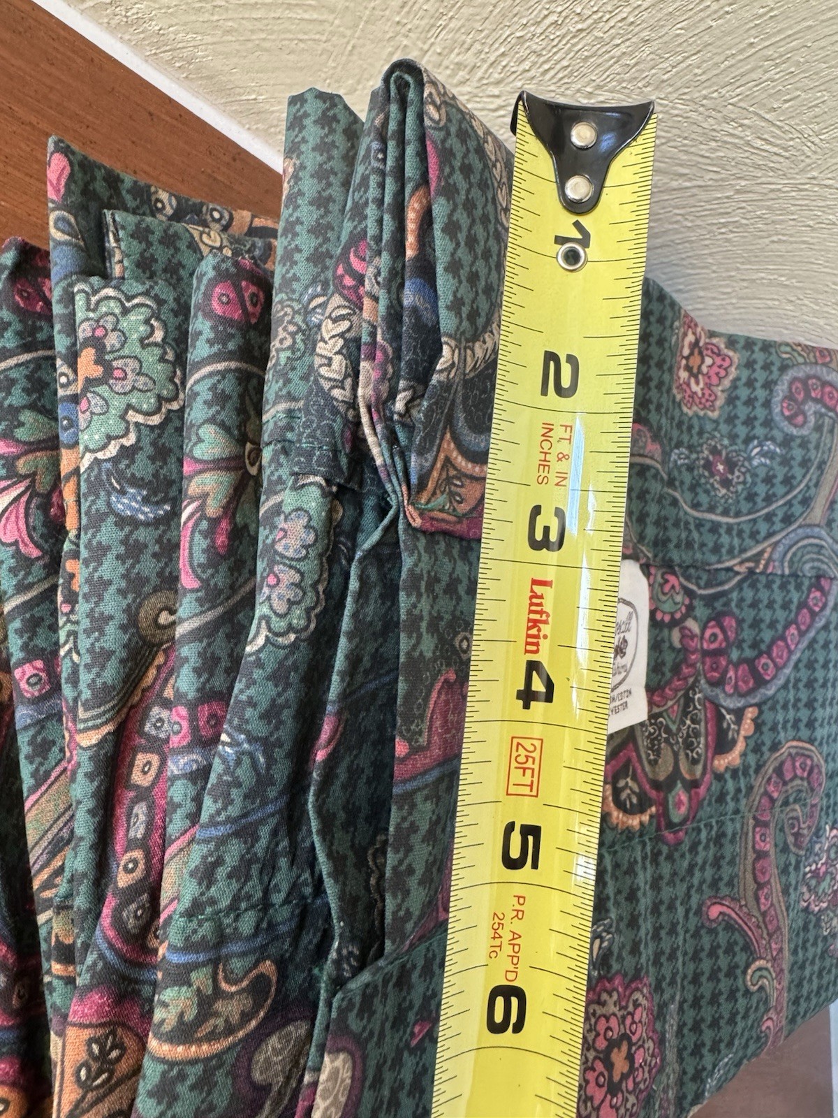 2 Croscill Blouson Equestrian Valances Herringbone/Paisley Spruce Green 18×88”