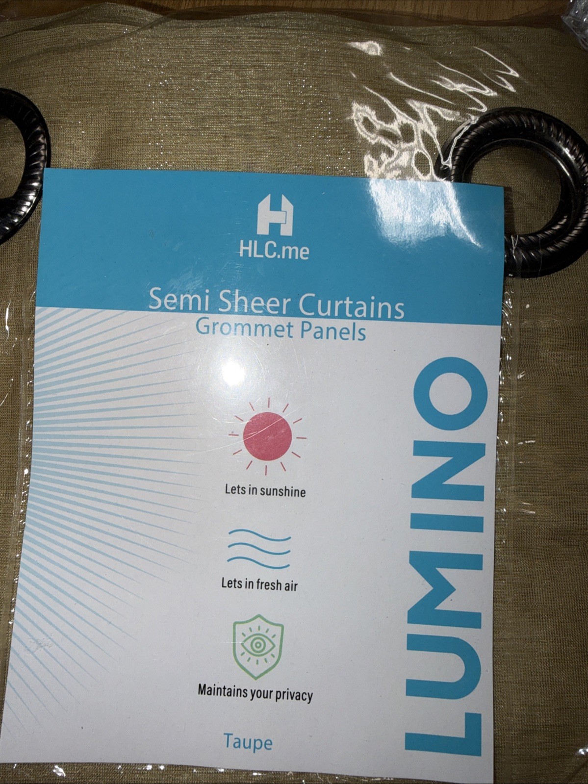 HLC.me Lucido By Perth Semi Sheer Grommet Curtain Panels 54″ W X 84″ 2-PC