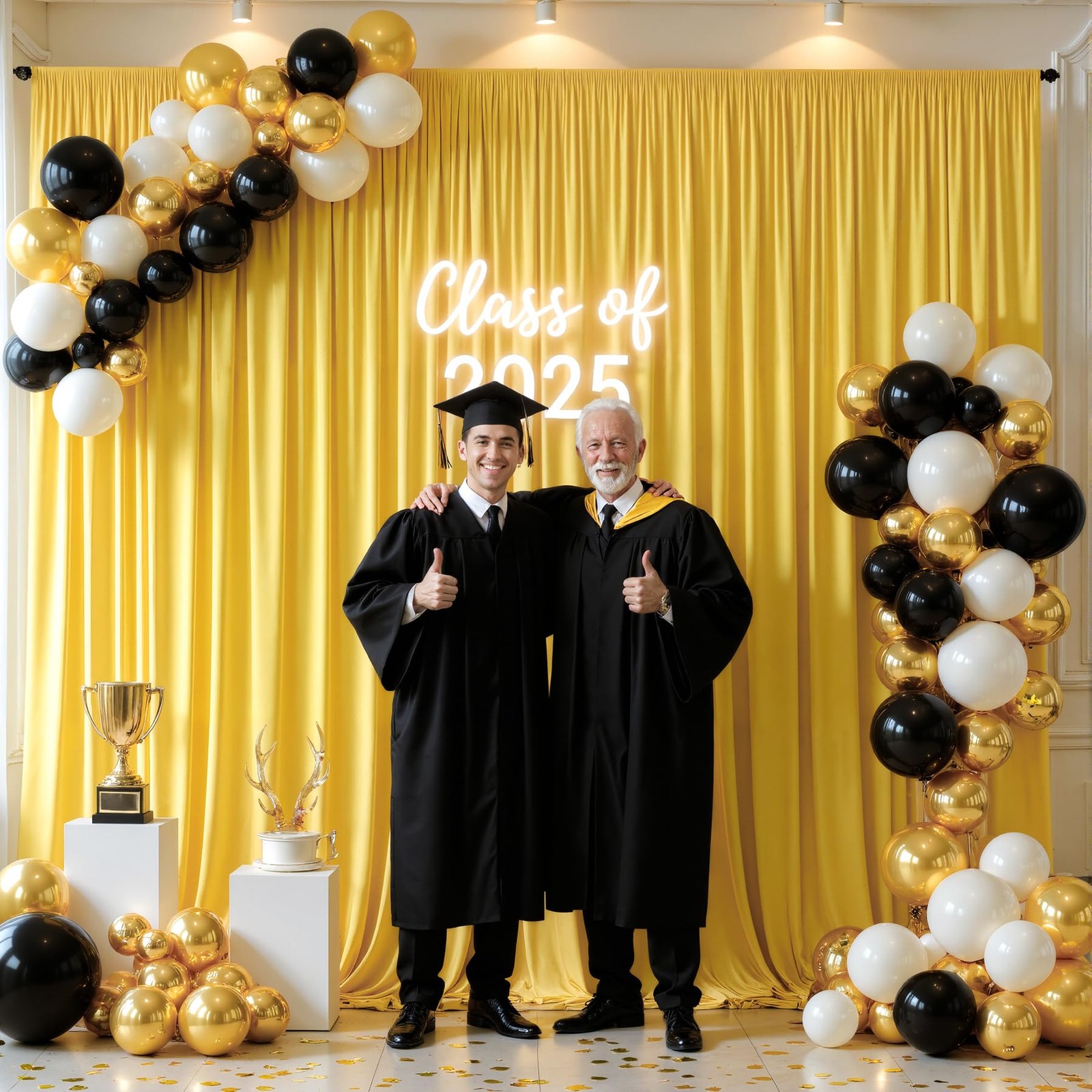 40x10ft Yellow Backdrop Curtains for Wedding W5 x H10′(8 Panels),