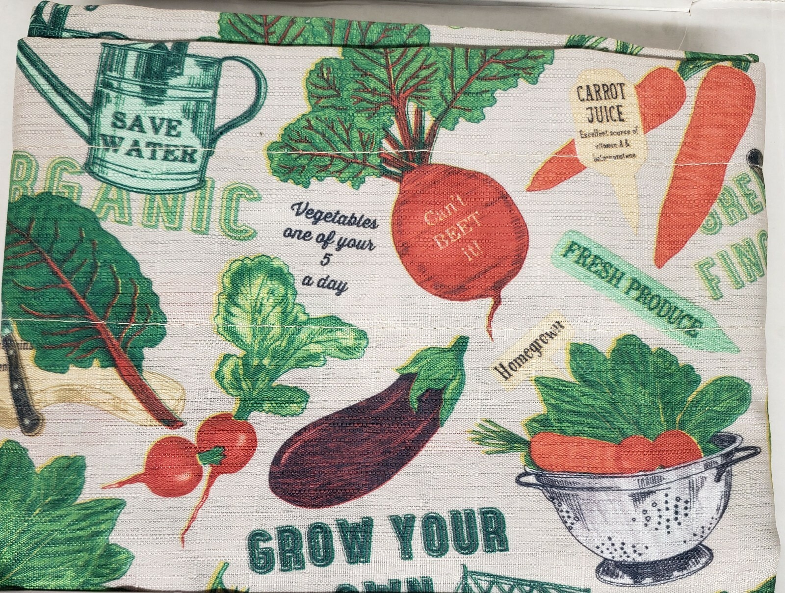 3 pc Curtains Set: 2 Tiers (27″ x 36″) & Valance (56 “x 15”) GARDEN VEGGIES, RH
