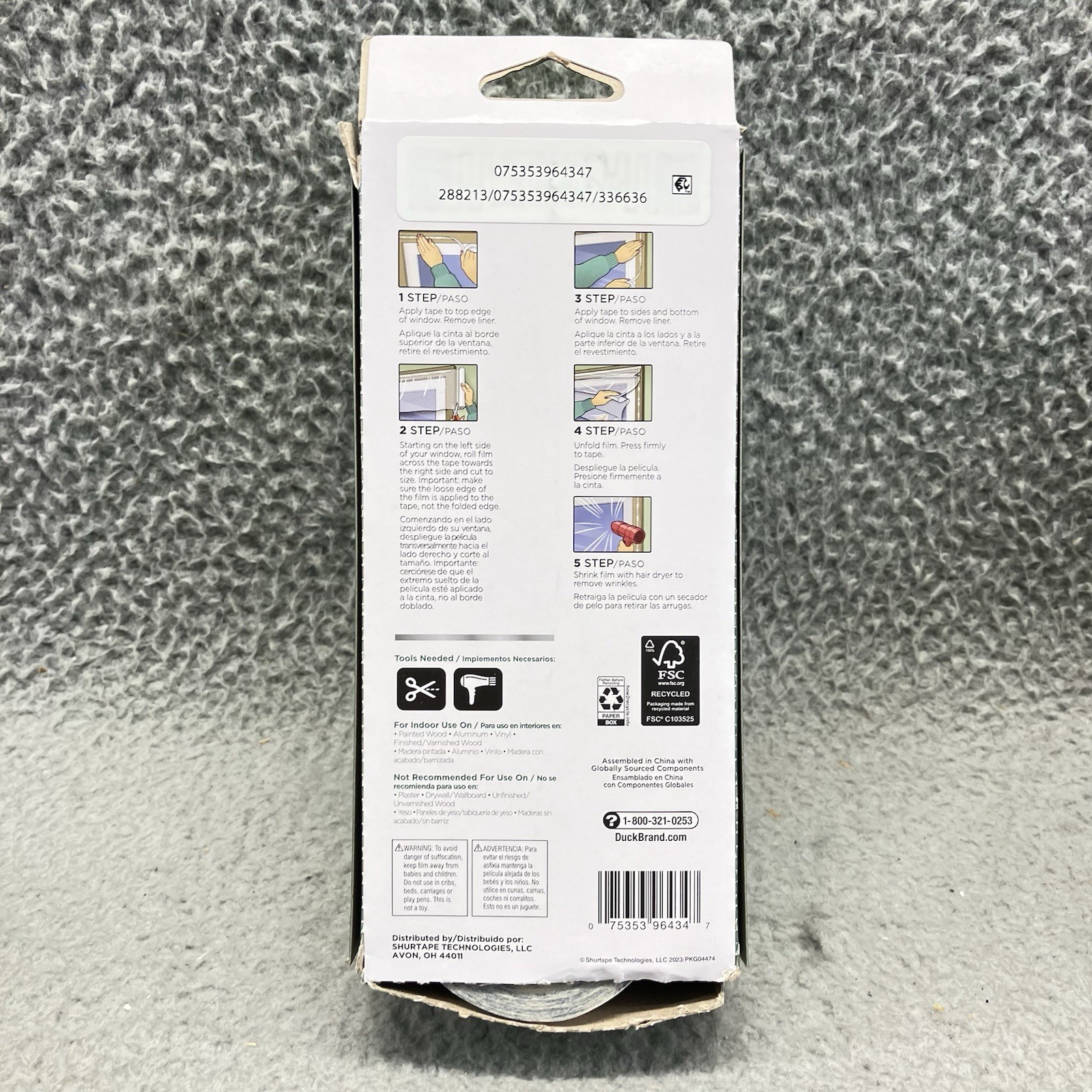 Duck 10 Window Indoor Insulation Kit 62″ x 420″ Wide Total “Box Damage” Lot Of 3