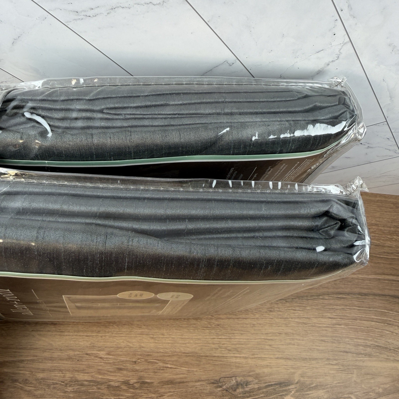 Allen + Roth 52” X 84” Coal Back Tab Lined Curtain Panels Set of 2 NEW #0569010