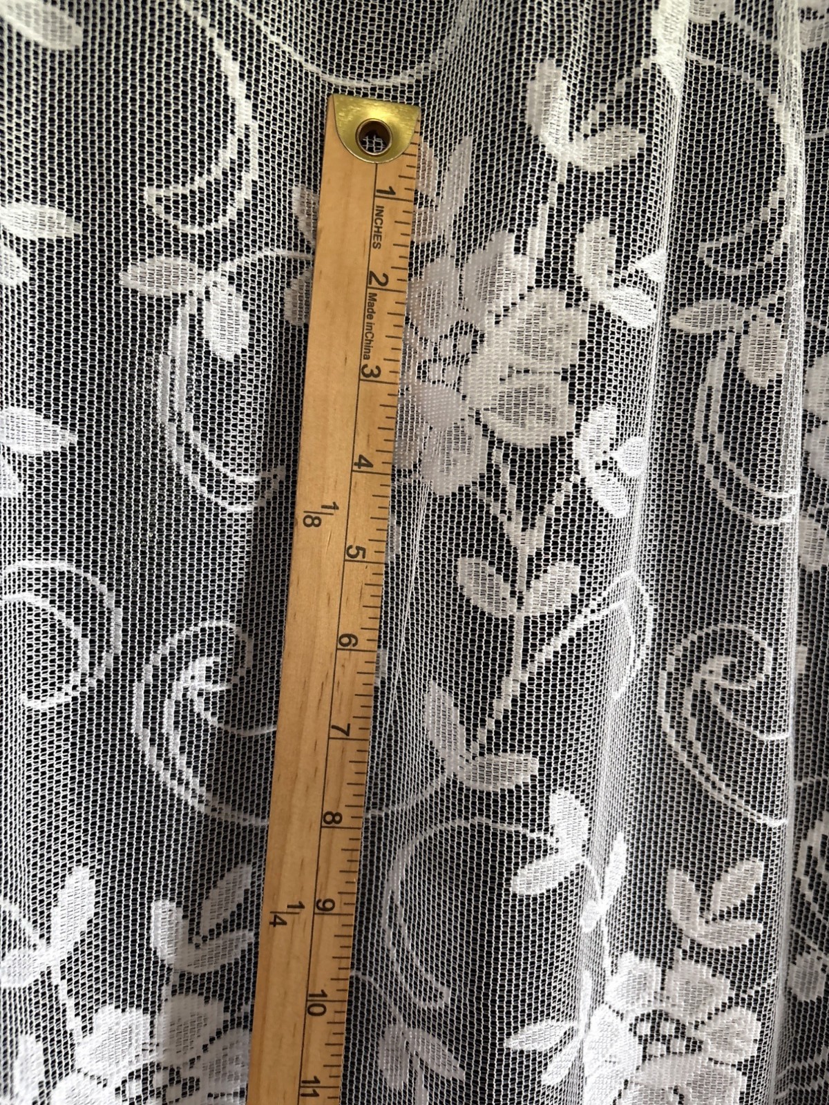 JCPenney Home Collection Floral Lace Curtain Panel 31″ L x 54″ W Cream Sheer