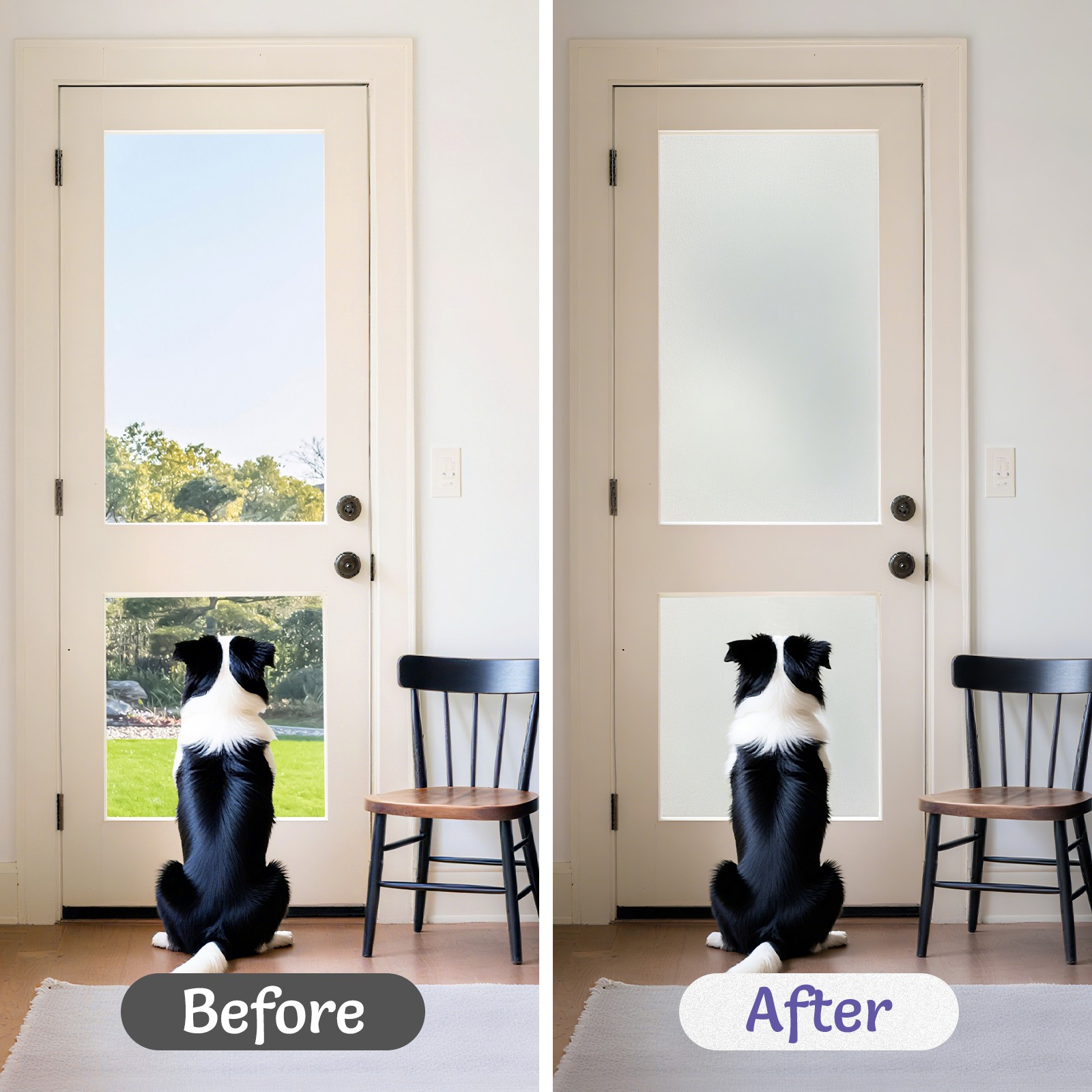 Pigo Window Privacy Film Frosted Static Cling Glass Sticker Opaque Pure White