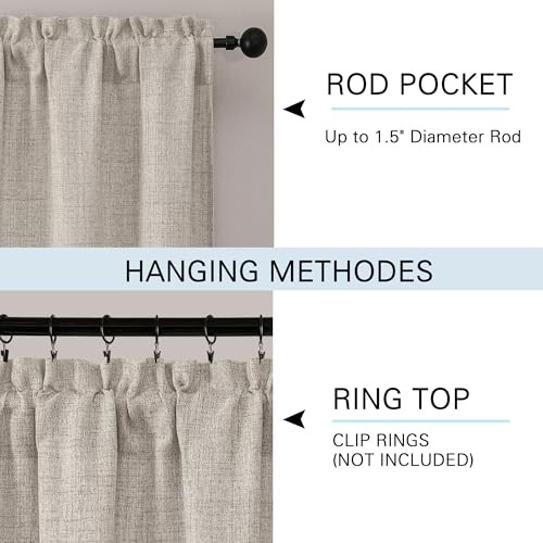 Valance for Window 14 Inch Length, Light 60″W x 14″L (Pack of 1) Linen
