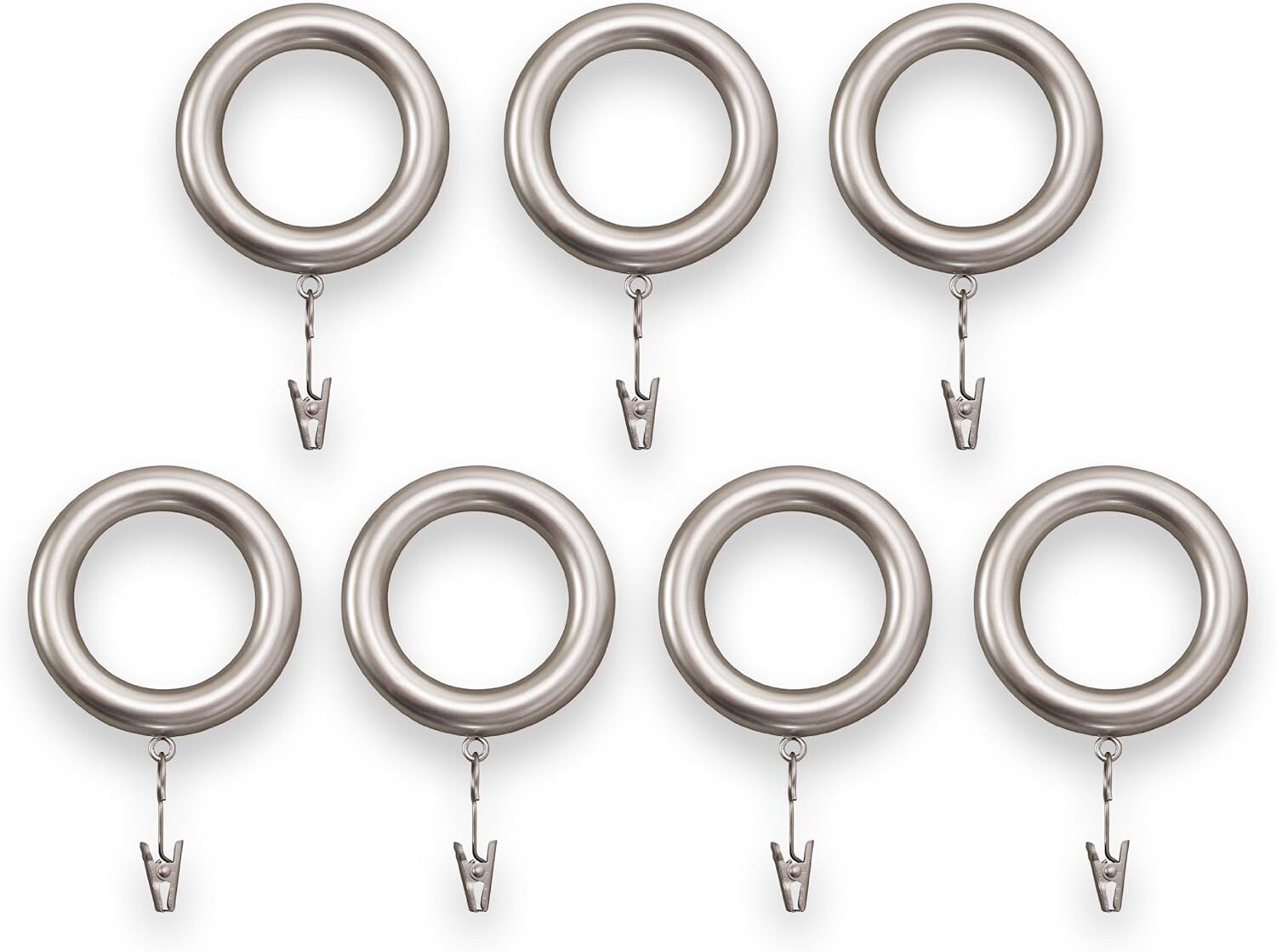Source Global Tension Rod Clip Rings, Peweter, 7 Pack, 1 1/4″