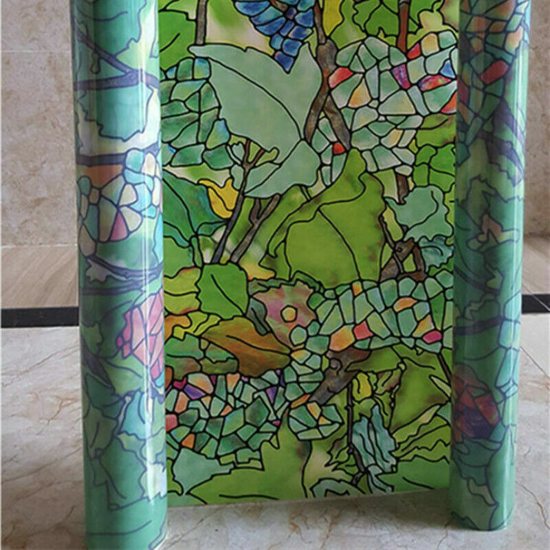 1 Roll Static Cling Window Films Frosted Grapes Stained Glass Stickers Privacy