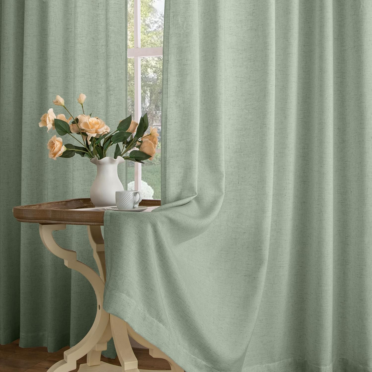 Memory Trained Pinch Pleated Curtains 63 Inches Long, Viral Linen Pinch Pleat Sh