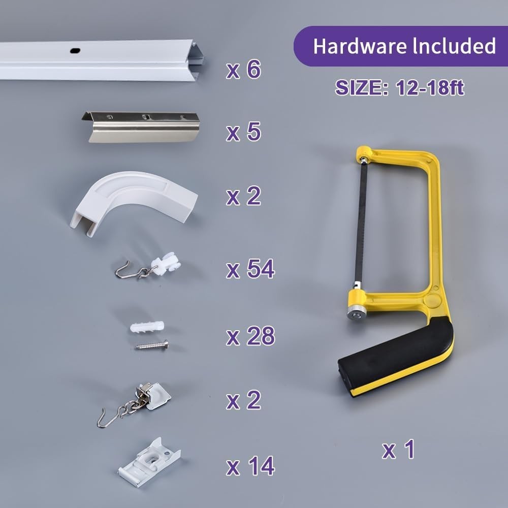 Room divider Ceiling Track set for Curtains with hooks, Corner ConnectorsSet …