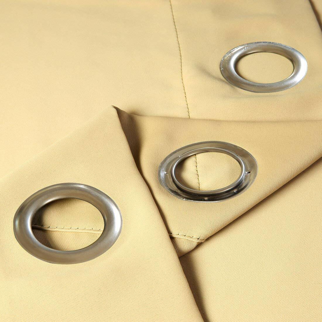 Blackout Curtains Grommet Draperies Thermal Insulated, Set 2 Panel, Beige 52″ 95
