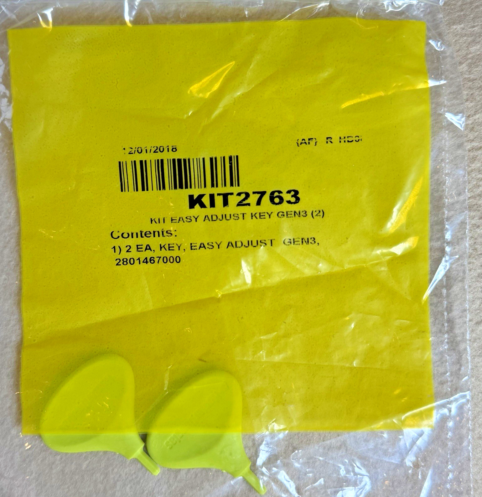 HUNTER DOUGLAS . KIT 2763 EASY ADJUST KEY GEN3 ( 2 keys ) 2801467000 – NEW-