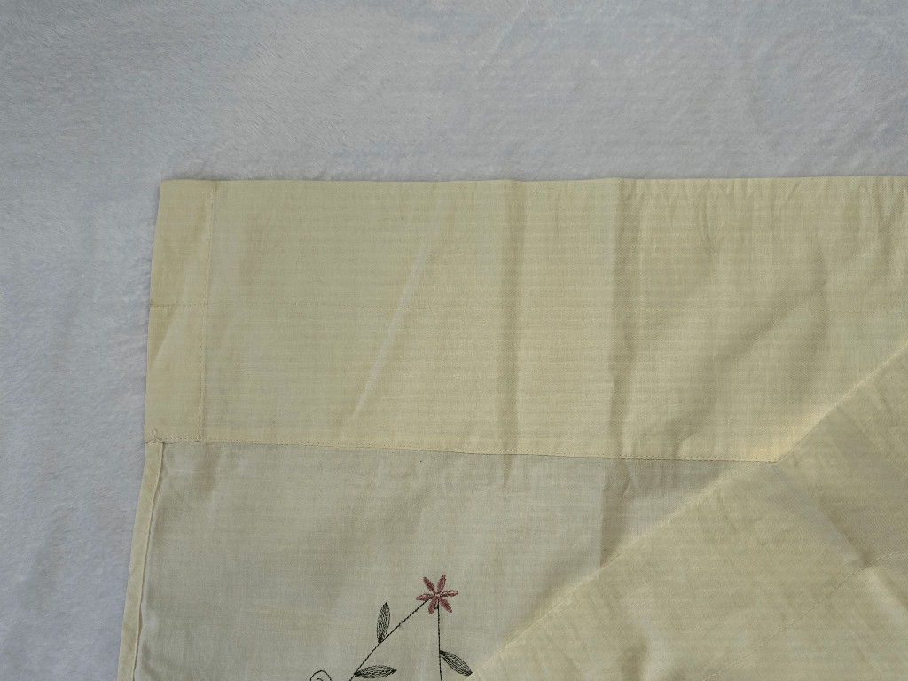 JCPenny Home 100% Cotton Cream & Flower Embroidered Curtains 42 X 84 New, Four