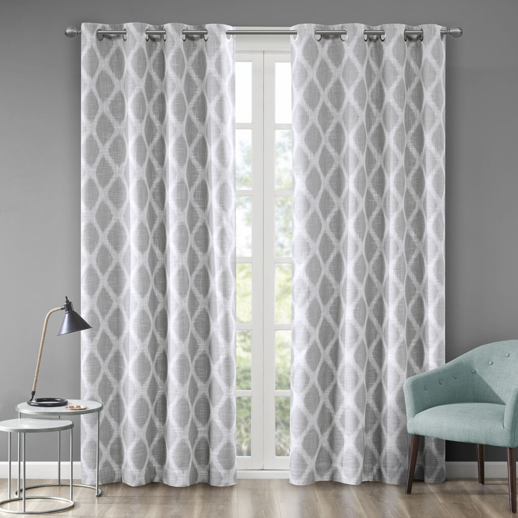 SunSmart Blakesly Printed Ikat Blackout Curtain Panel 50×84 50×95