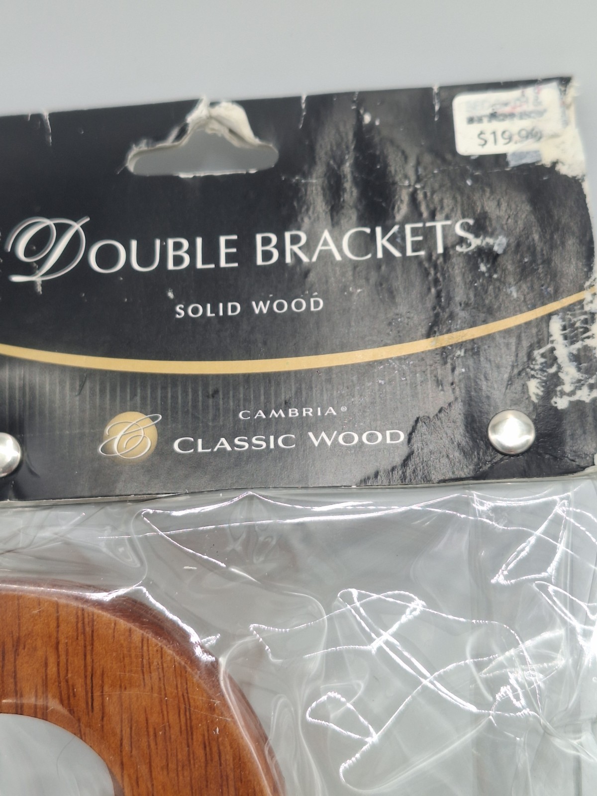 Solid Wood Double Brackets Cambria New Packaged Medium Brown 7.5″ Long 4″ Wide