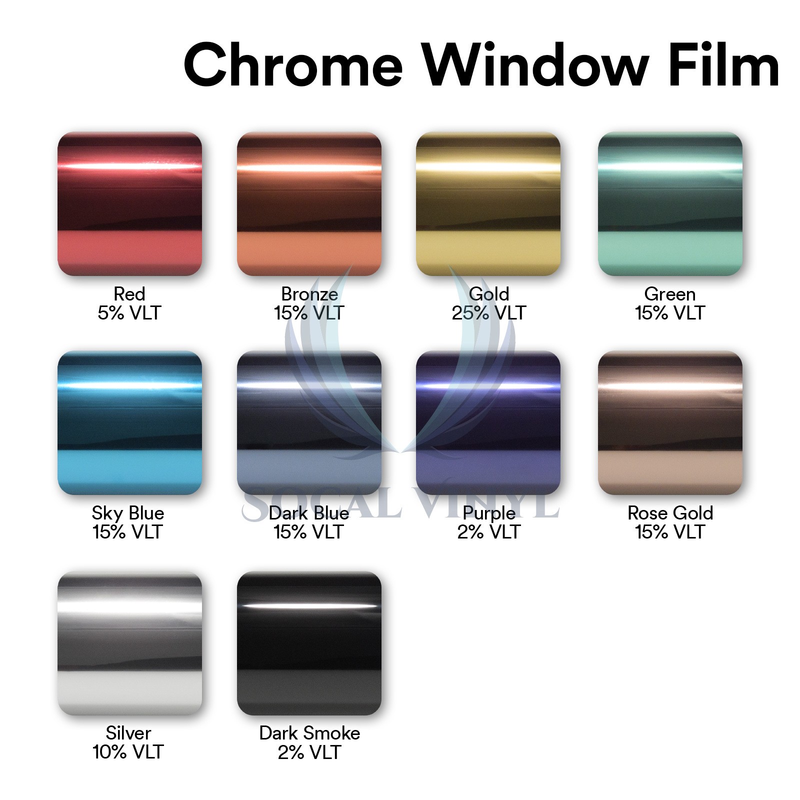 Sky Blue Chrome Window Tint One Way Mirror Film UV Heat Reflective Home Office