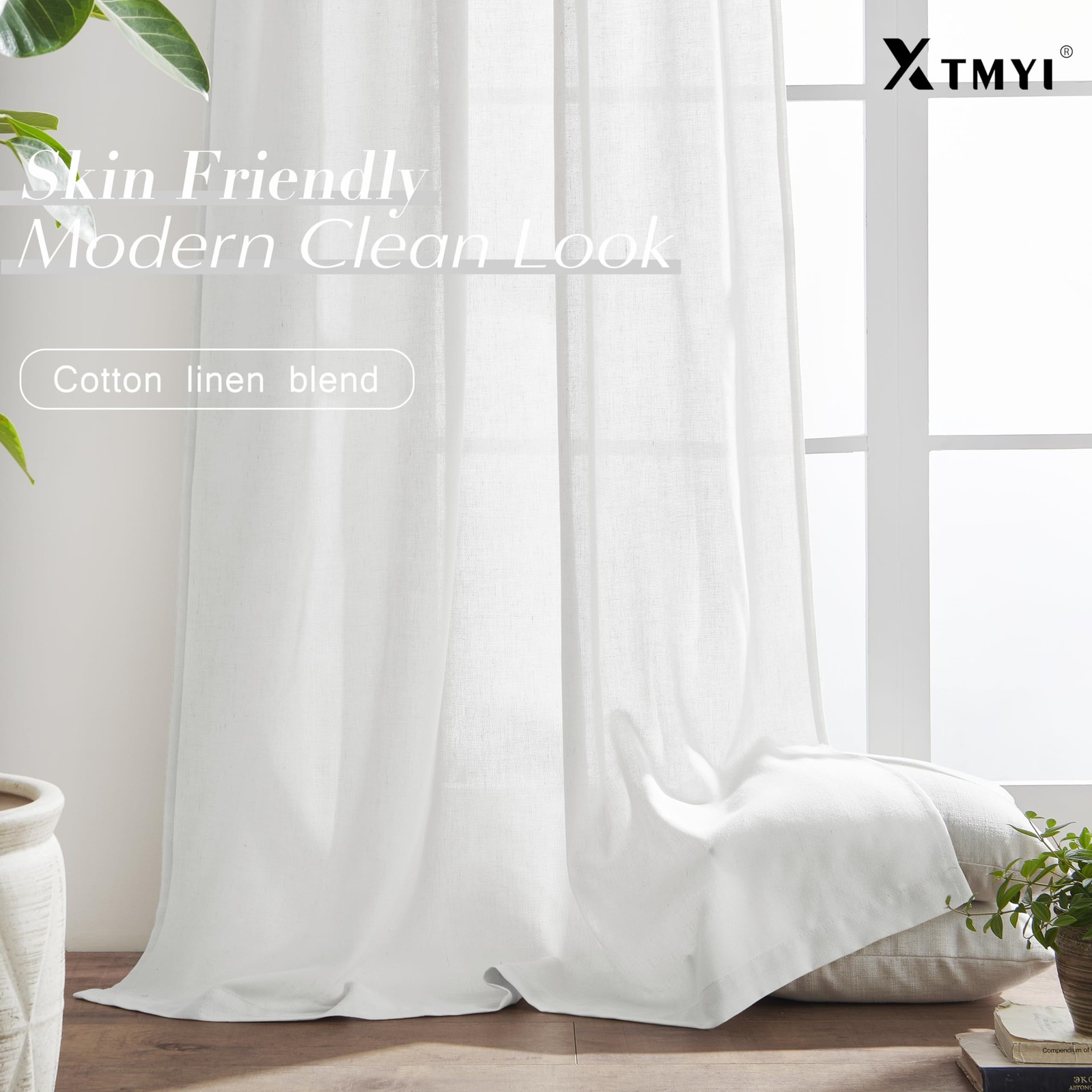 White Sheer Curtains 68 Inches Long for Bedroom Living Room Dining RoomLinen …