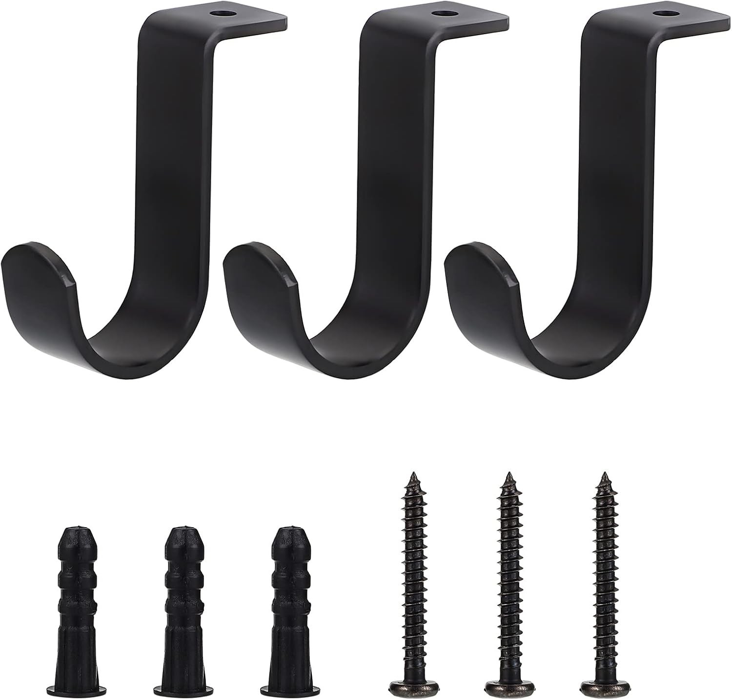 3Pcs Ceiling Mount Curtain Rod Brackets Metal Single Ceiling Curtain Rod Holder