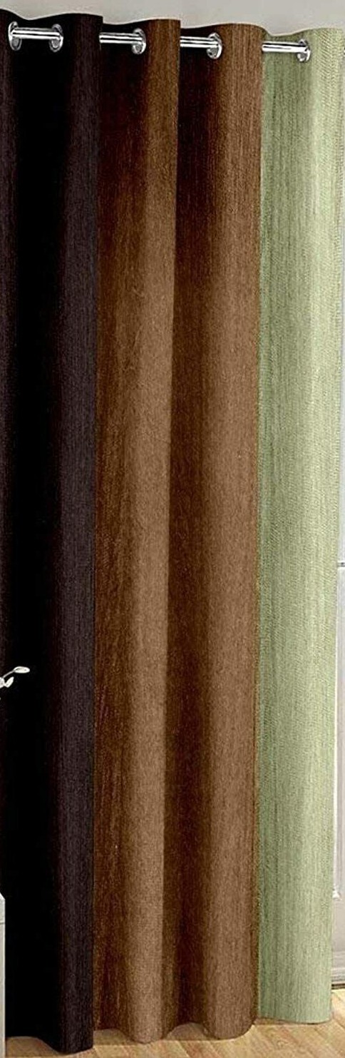 2 Piece Ombre Printed Grommet Ringtop Door Window Curtain Set 5 7 8 9 Feet Brown