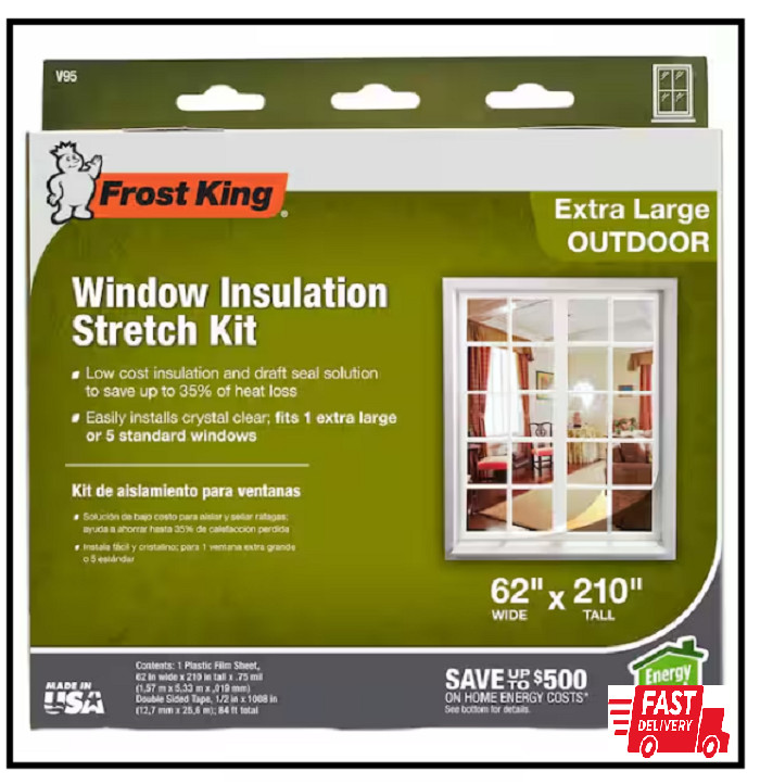 62 In. X 210 In. Outdoor Stretch Window Insulation Kit