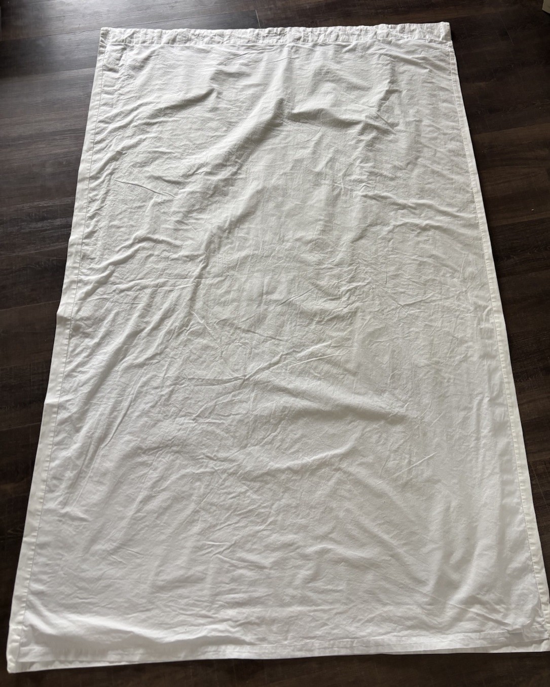 Pottery Barn Teen Lined Curtain Panels Set Of 2 – 84×52 White Black Edge Hooks