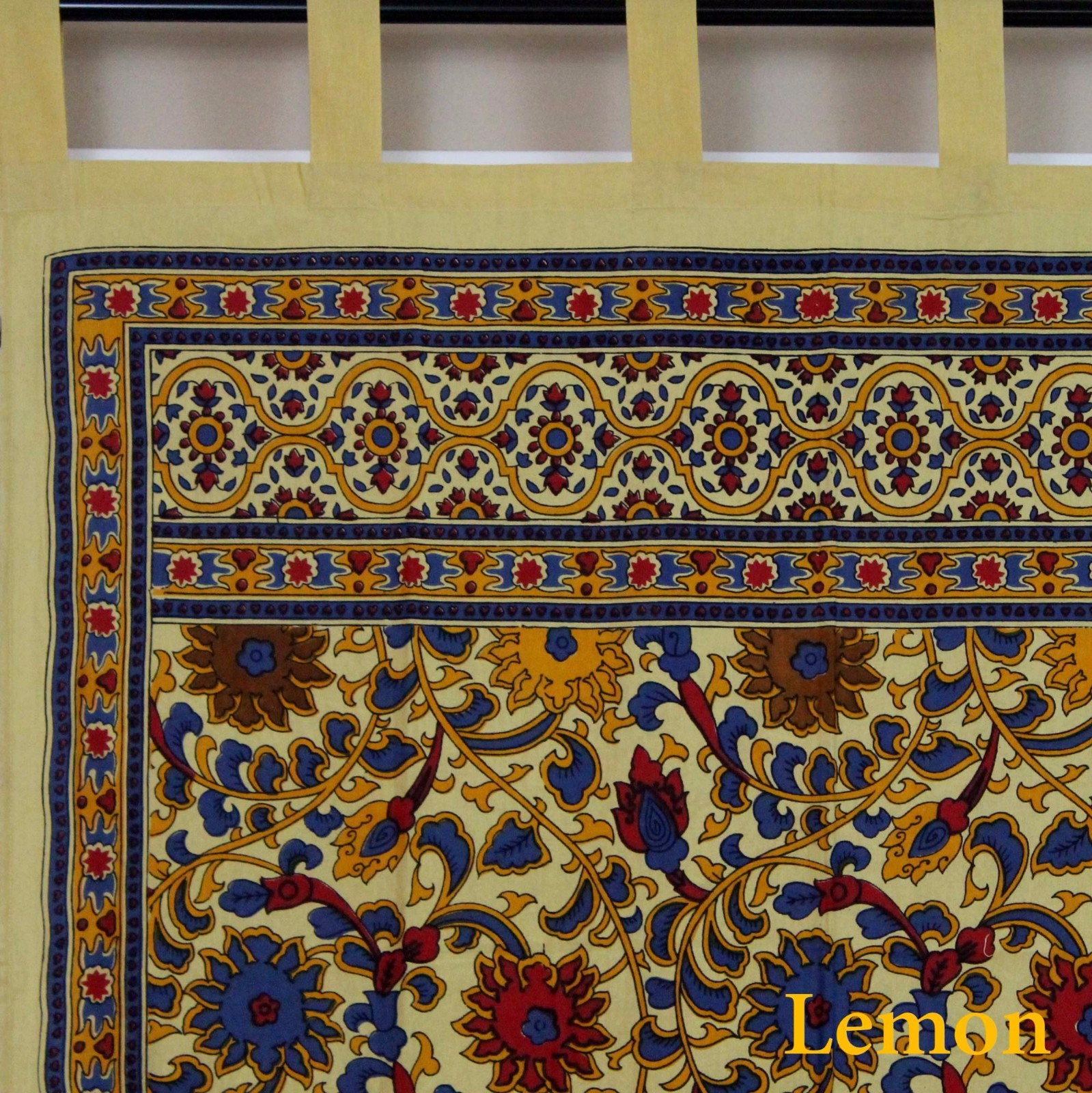 Sunflower Tab Top Cotton Curtain Drape Door Panel Window Lemon Yellow 44×88 inch