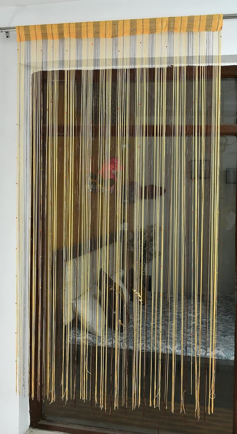 Polyester Threads String Hanging Door Curtains 7 feet Set of 1 Piece
