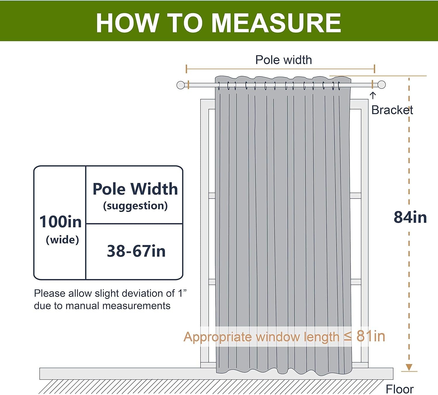 Heavyweight Blackout Sliding Door Curtains, 84 Inch Length, Noise Reduction