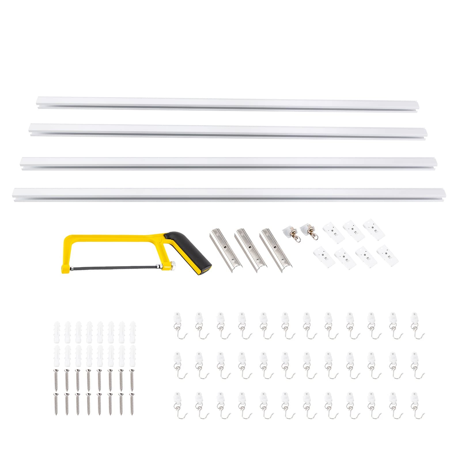 Curtain Track w/ Hooks 9ft-12ft Aluminium Ceiling Mount Curtain Tracks Scalable