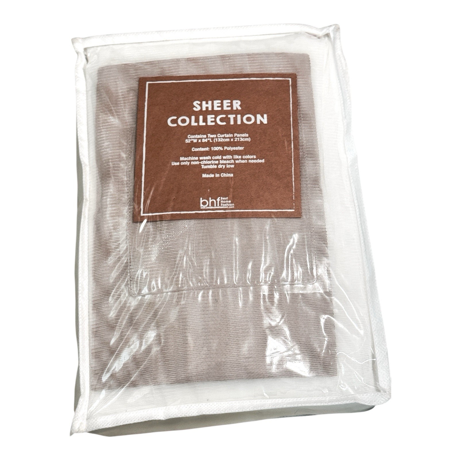 Sheer Collection Curtain Panels (4 Panels) 52″x84”L White New/Used