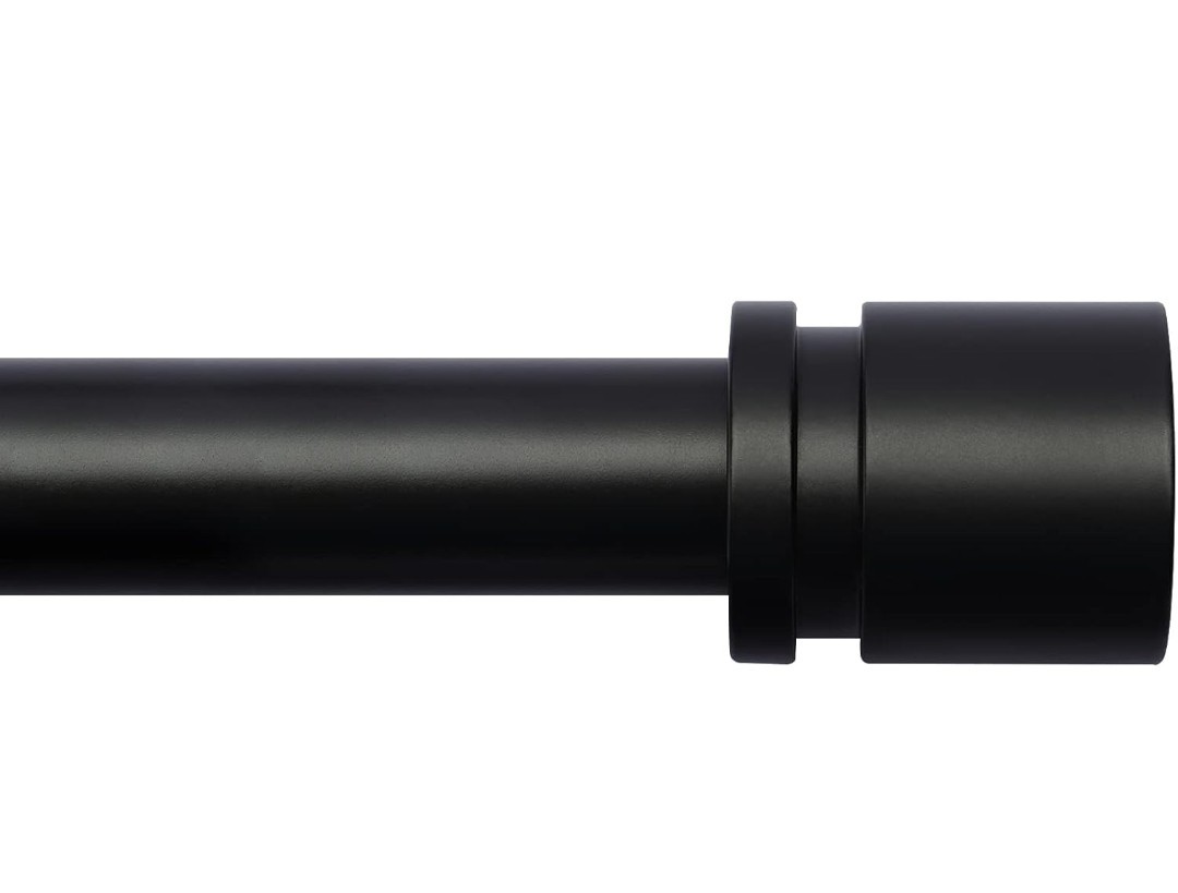 BYONDETH BLACK CURTAIN ROD 16″ – 120″. NEW IN PACKAGE. MODEL #WCR120B