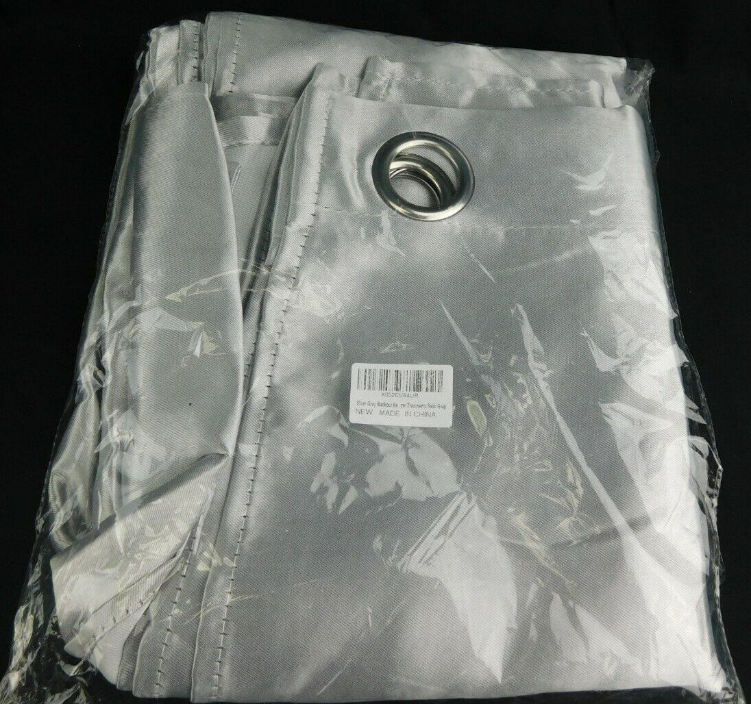 Silver Blackout Curtains Room Darkening Thermal Insulated 2 Panels 80″ x 40″