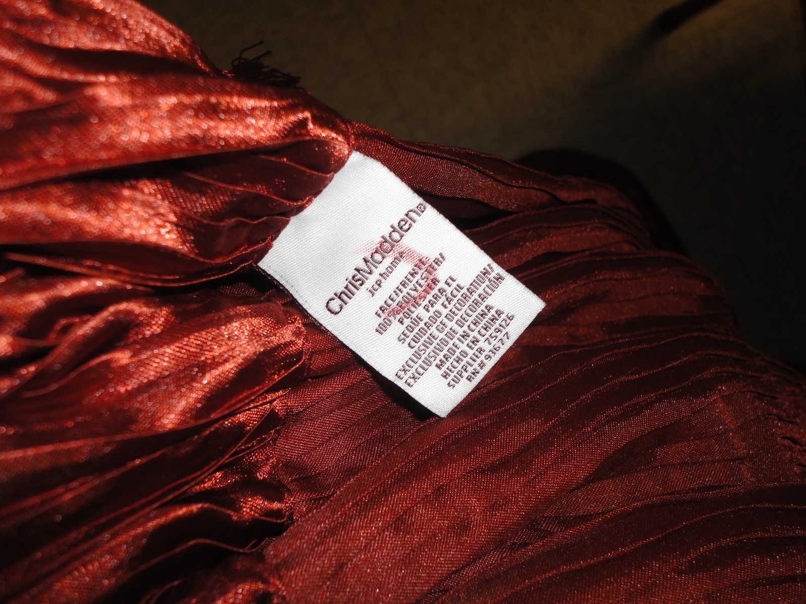 CHRIS MADDEN PLEATED CINNAMON RUST BURNT ORANGE (2PC) VALANCE SET 66 X 36