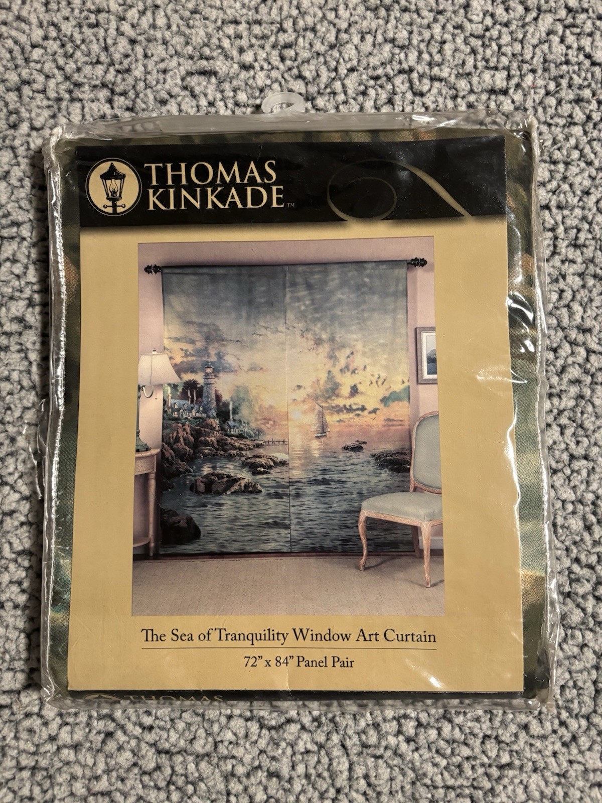 Thomas Kinkade The Sea Of Tranquility Window Art Curtain 72″X84″ Panel Pair ~New