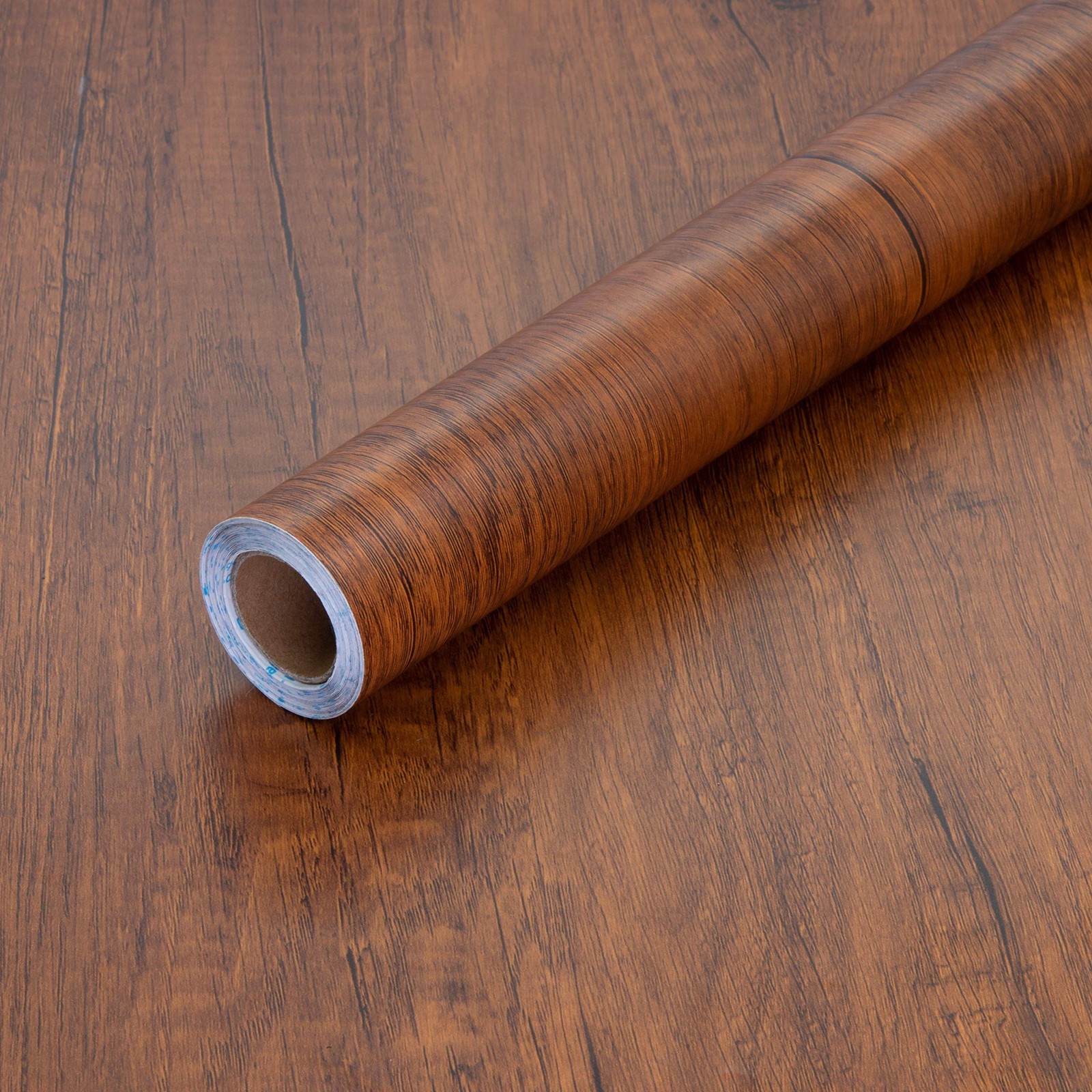 Decoroom Peel and Stick Wood Grain Contact Paper 17.71″ X 236″ Brown Wooden L…