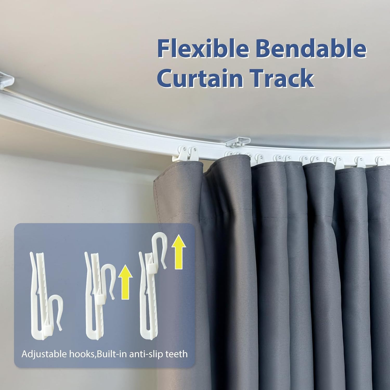 Room Divider Ceiling Mounted Curtains Track Sets Extra Wide Blackout Curtain