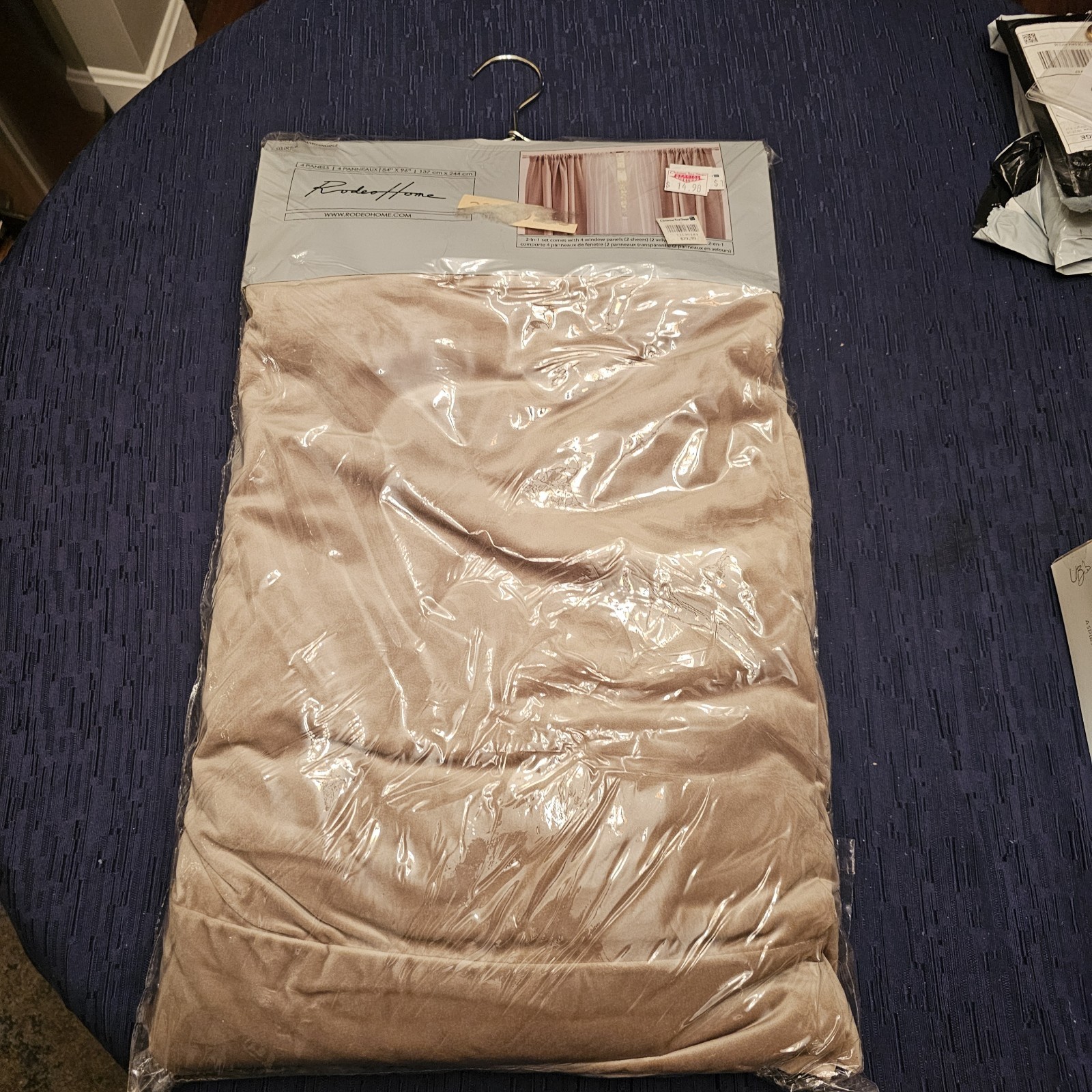 Rodeo Home 4 Panels, Style Dra, Color Flax, 54″ x 96″, New, NIP (2 Sheer]