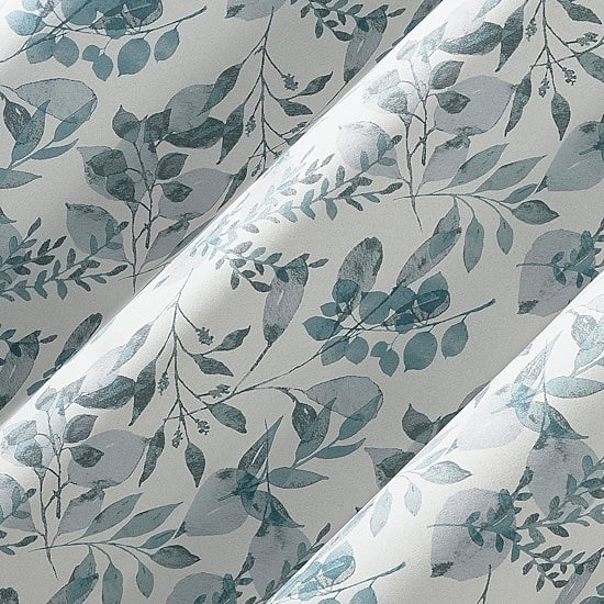 Sun Zero Milford Blackout Curtain Panel 40×108 Light Blue Leaf Grommet Top