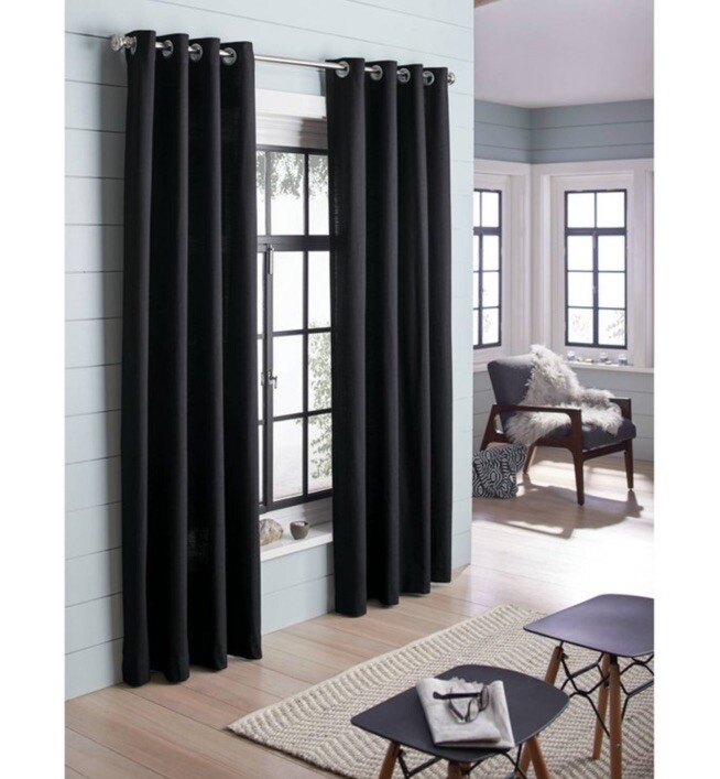 Threshold Light Filtering Black Textured Solid Ebony Grommet Top Panel 54″ x 84″