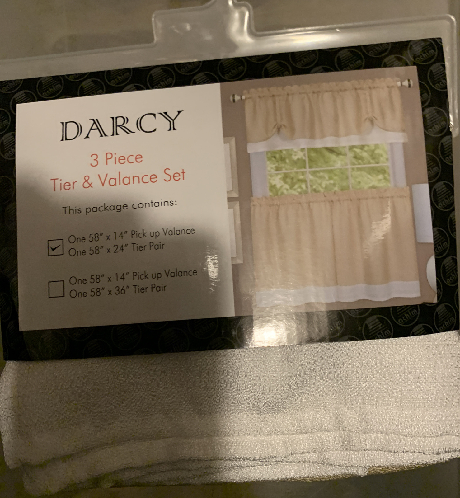 3 Pieces Set Darcy Window Curtain Tier and Valance Set 58×24/58×14 Yellow-White