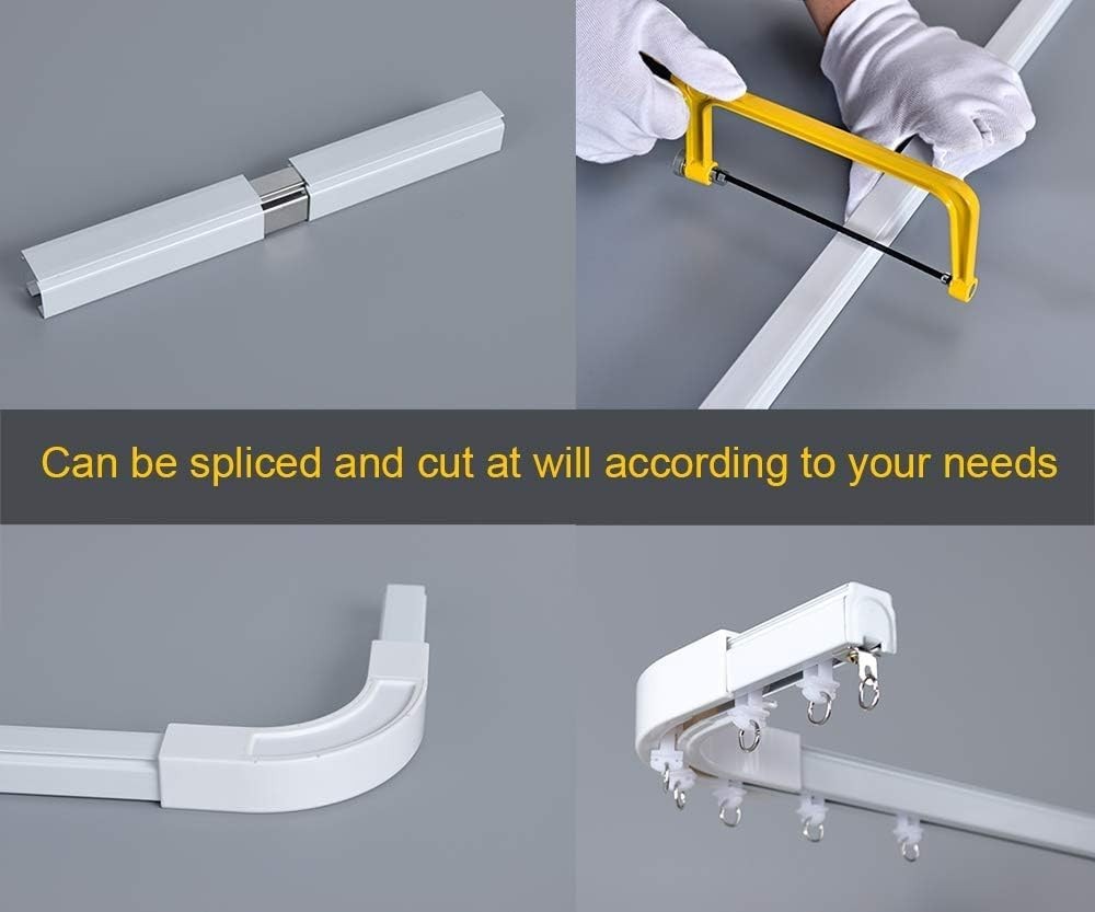 Room divider Ceiling Track set for Curtains with hooks, Corner ConnectorsSet …