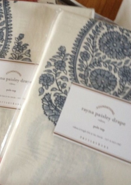 Pottery Barn Rayna Bhotah Drapes Set 2 Blue 50x 84 Paisley Curtains Pair Rare🦩
