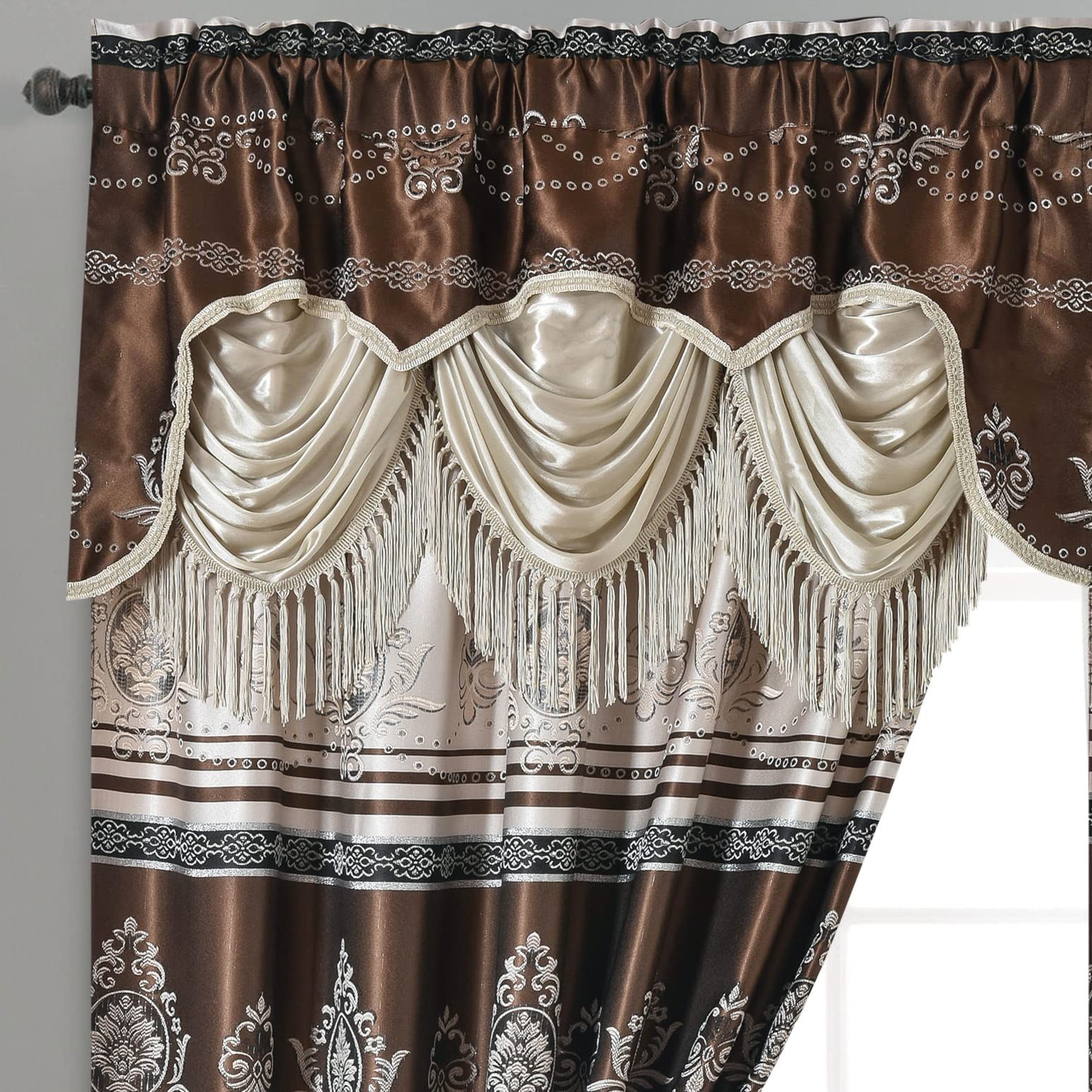 GOHD Harmony Horizon. Jacquard Window Curtain Panel Drape with Attached Fancy…