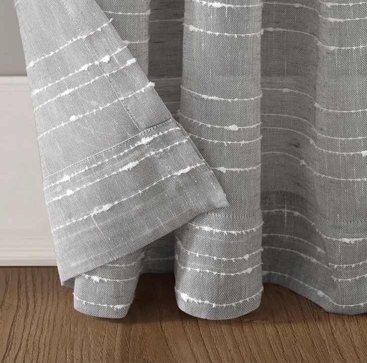 2 NIP Panels Clean Window Textured Slub Stripe Anti-Dust Panels 52″W x 63″L Gray
