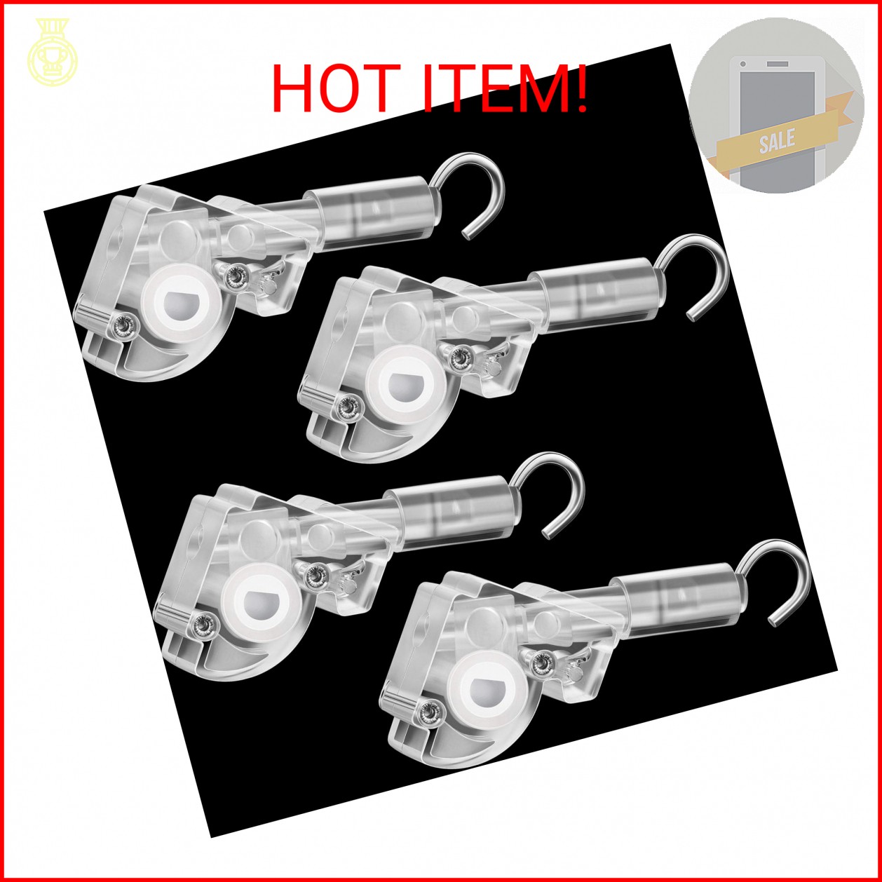 4 Pieces Blind Wand Tilter Control Wand for 1 Inch Mini Blind Head Rail Mechanis