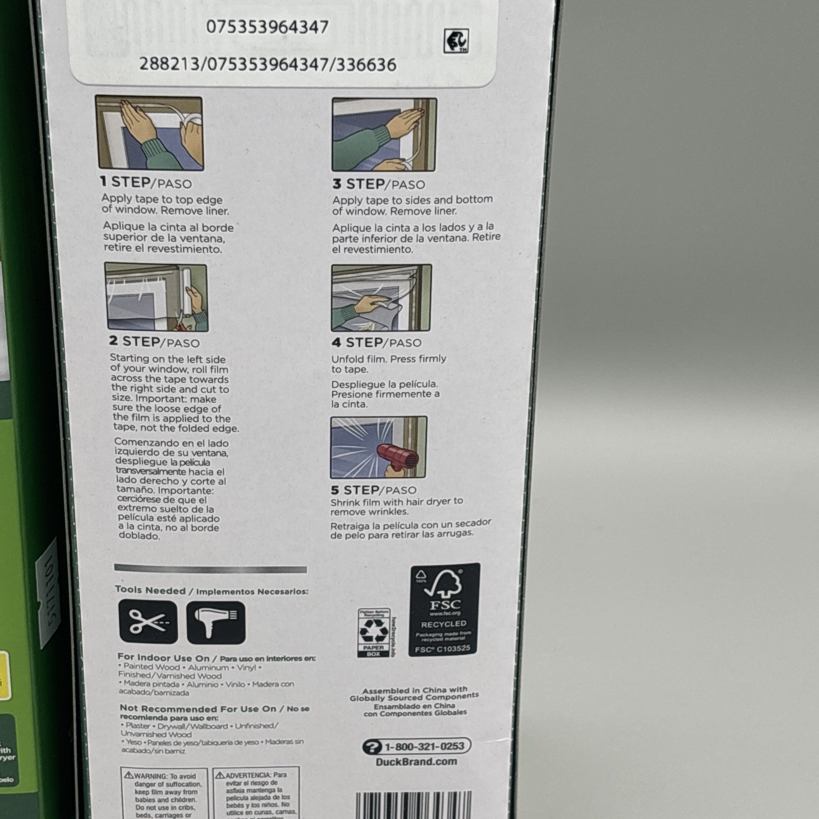 2 Box Lot – Duck Brand Indoor 62 inch x 420 inch 10 Window Insulation Kit NEW