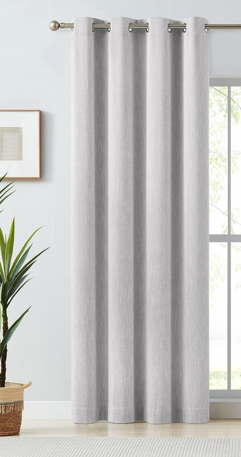 Melodieux Elegant 52″ x 96″ Gray Single Panel Room Darkening Blackout…