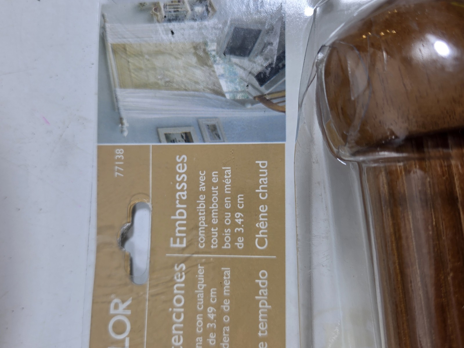 NOS New Levolor Holdbacks Warm Oak 77138 1 1/8″ Finials