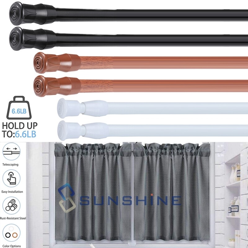 Spring Tension Curtain Rod For Window Kitchen Bathroom Cabinet Adjustable Length